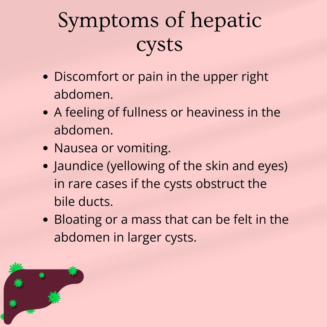 Symptoms of hepatic cysts
