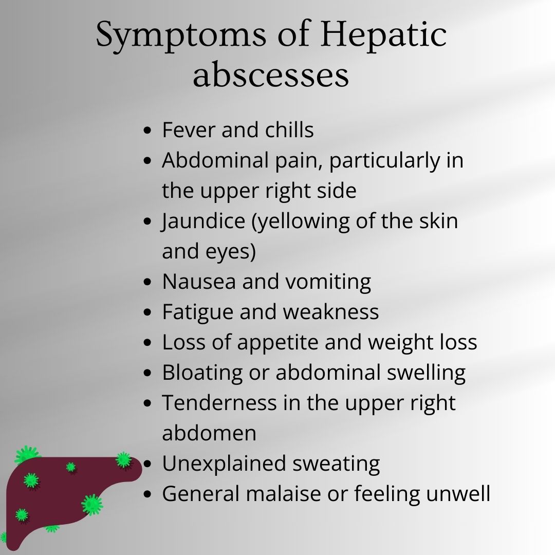 Symptoms of Hepatic abscesses